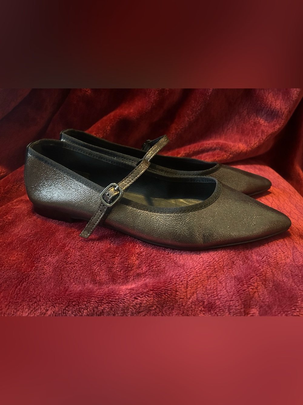 Anthropologie Maypol Mary Janes In Metallic Bronze & Black NWOT